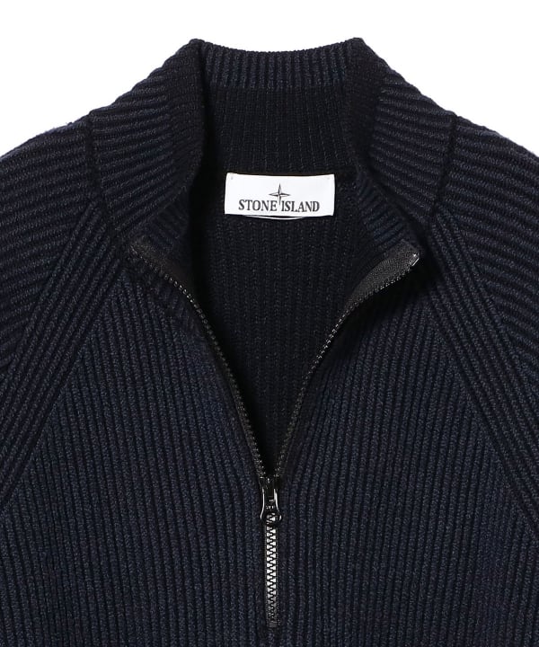 STONE ISLAND / Rib Half-Zip Knit