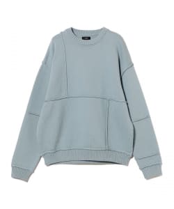 5ゲージ ワイド パネル クルーネック ニット