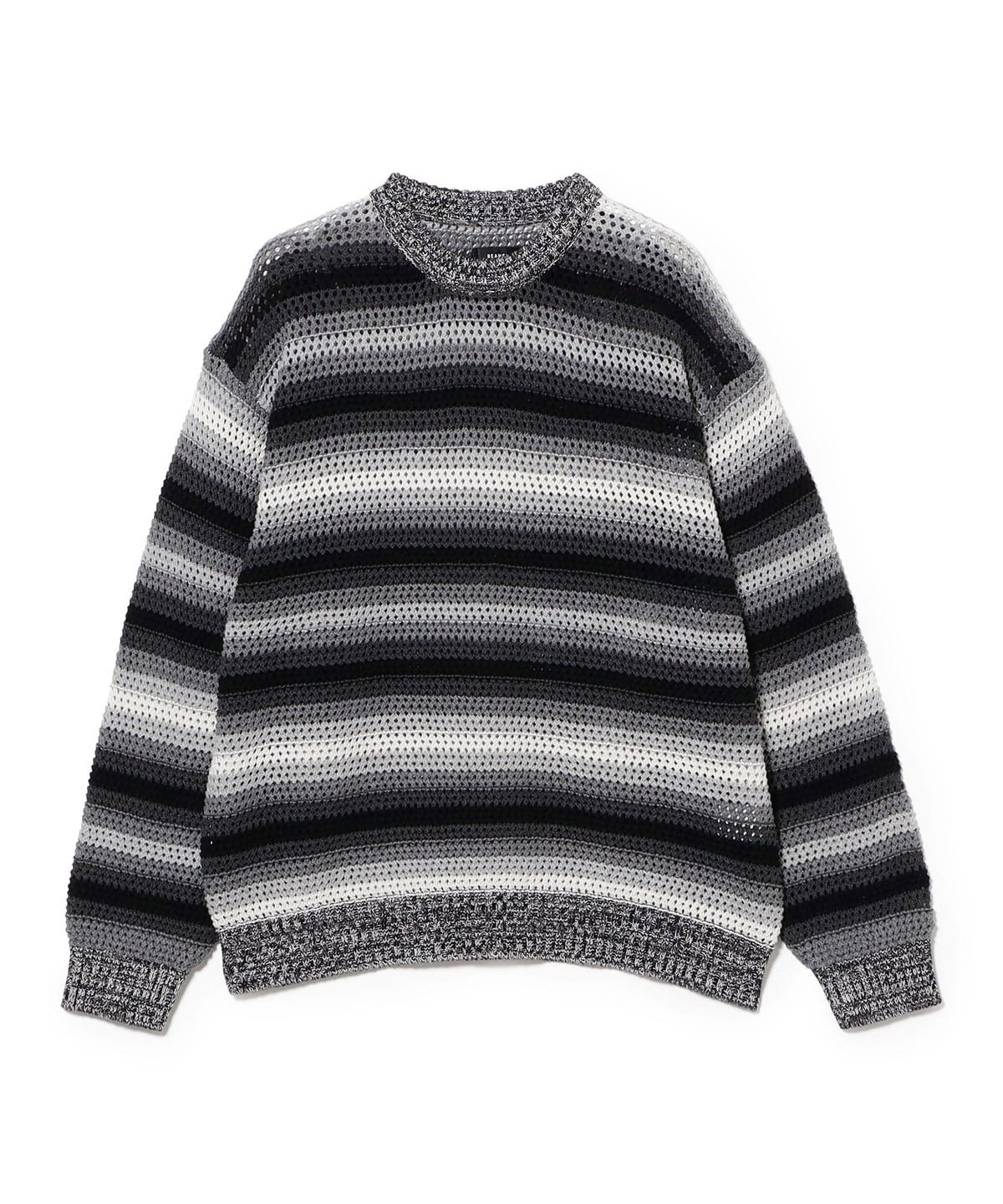 BEAMS（ビームス）Mesh Border Crew Neck（トップス ニット・セーター 