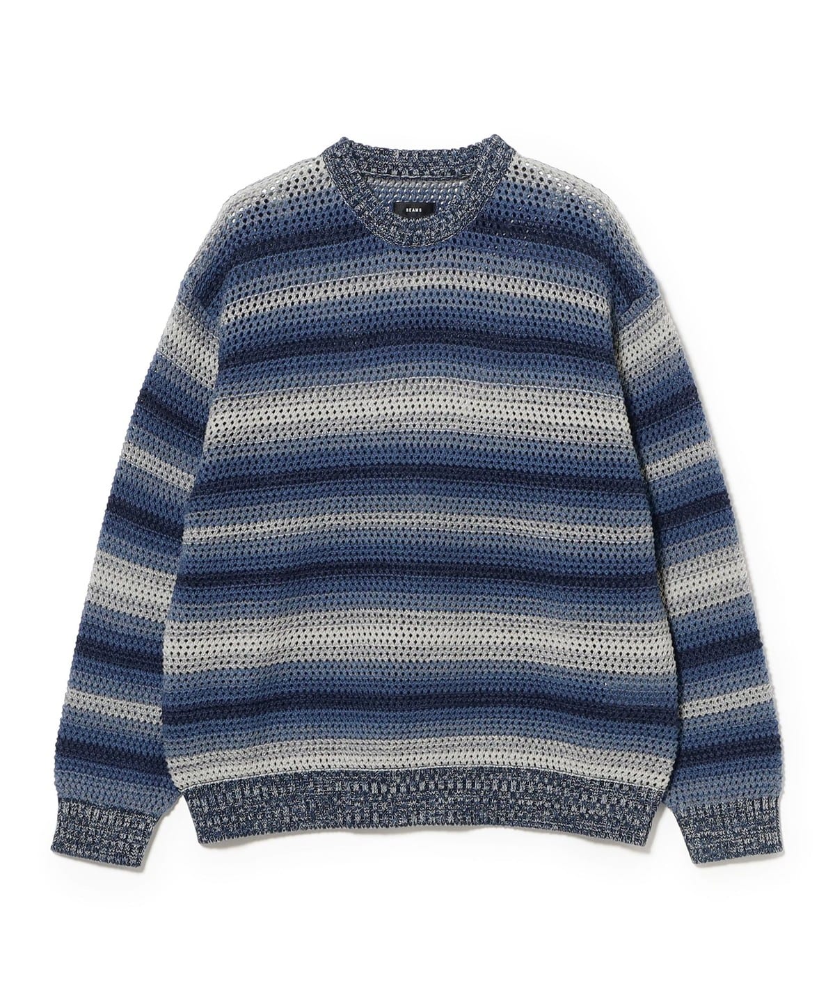 BEAMS（ビームス）Mesh Border Crew Neck（トップス ニット・セーター 