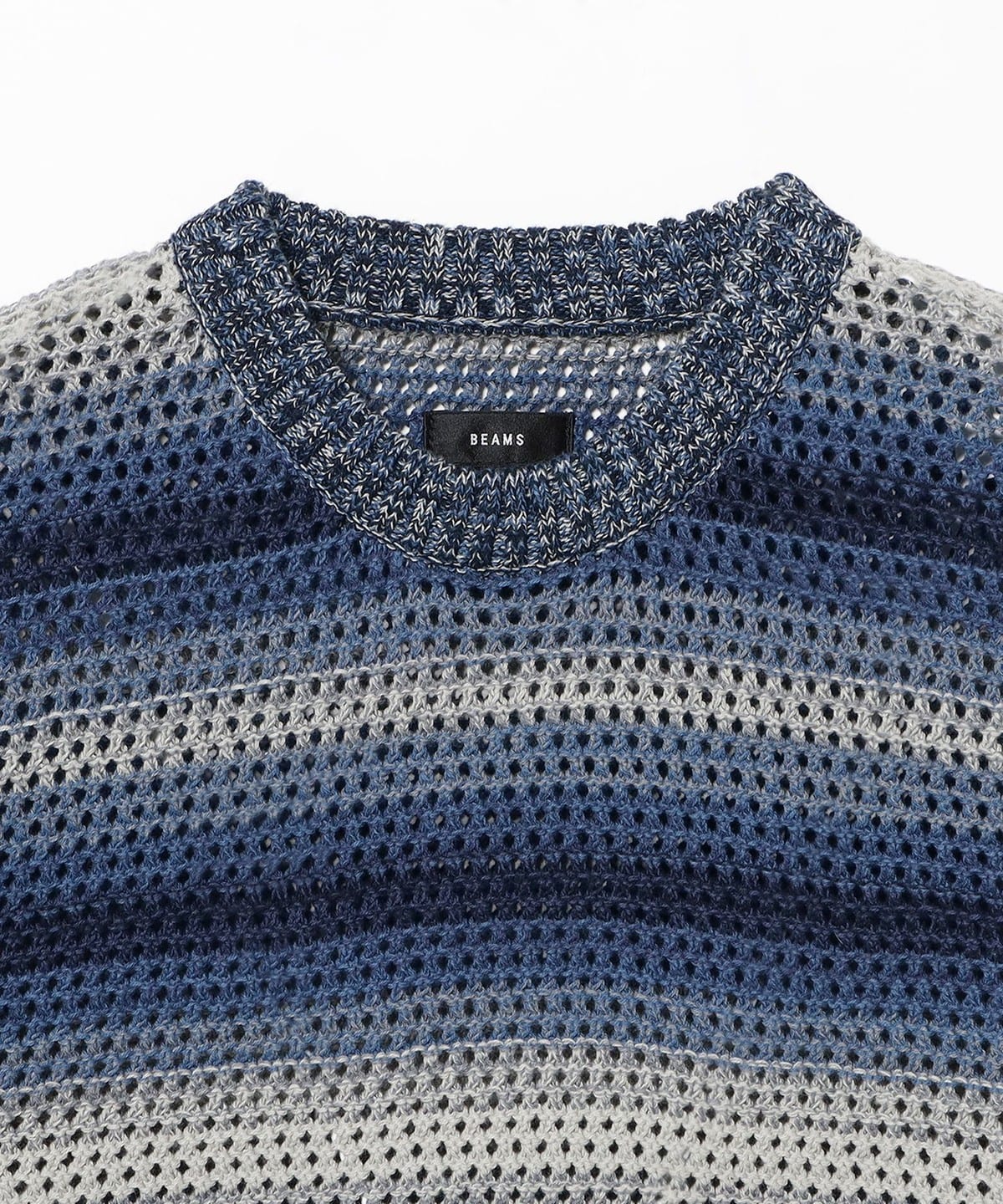 BEAMS（ビームス）Mesh Border Crew Neck（トップス ニット・セーター 