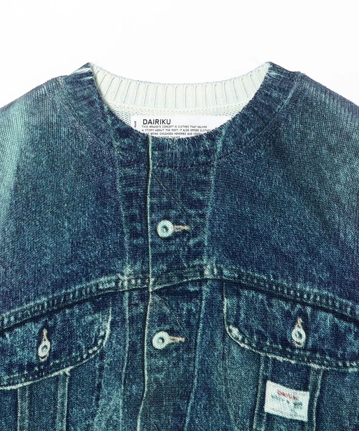 BEAMS（ビームス）DAIRIKU / Tuck In Denim Transcription Knit