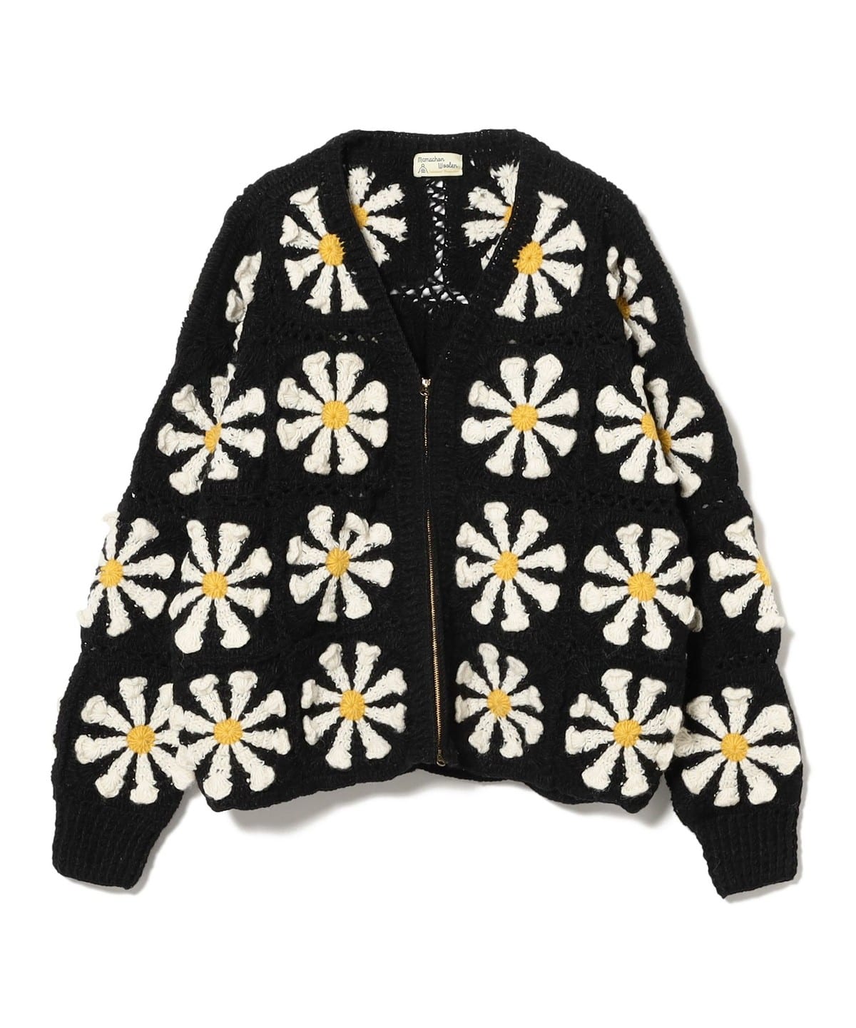 MacMahon Knitting Mills マクマホン ニッティング ミルズ / V-Neck Zip Cardigan-Square トップス MEN BLACK/WHITE ONE SIZE MacMahon Knitting Mills マクマホン ニッティング ミルズ / V-Neck Zip Cardigan-Square トップス MEN BLACK/WHITE ONE SIZE