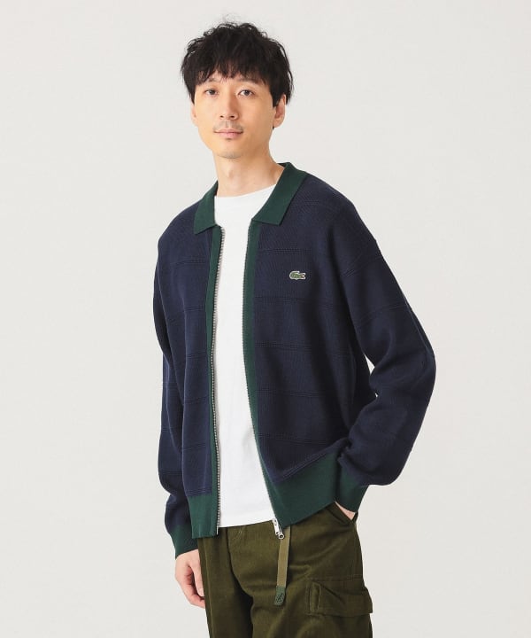 LACOSTE × VAINL ARCHIVE フロントジップカーディガン VAINL ARCHIVE × LACOSTE フロントジップカーディガン