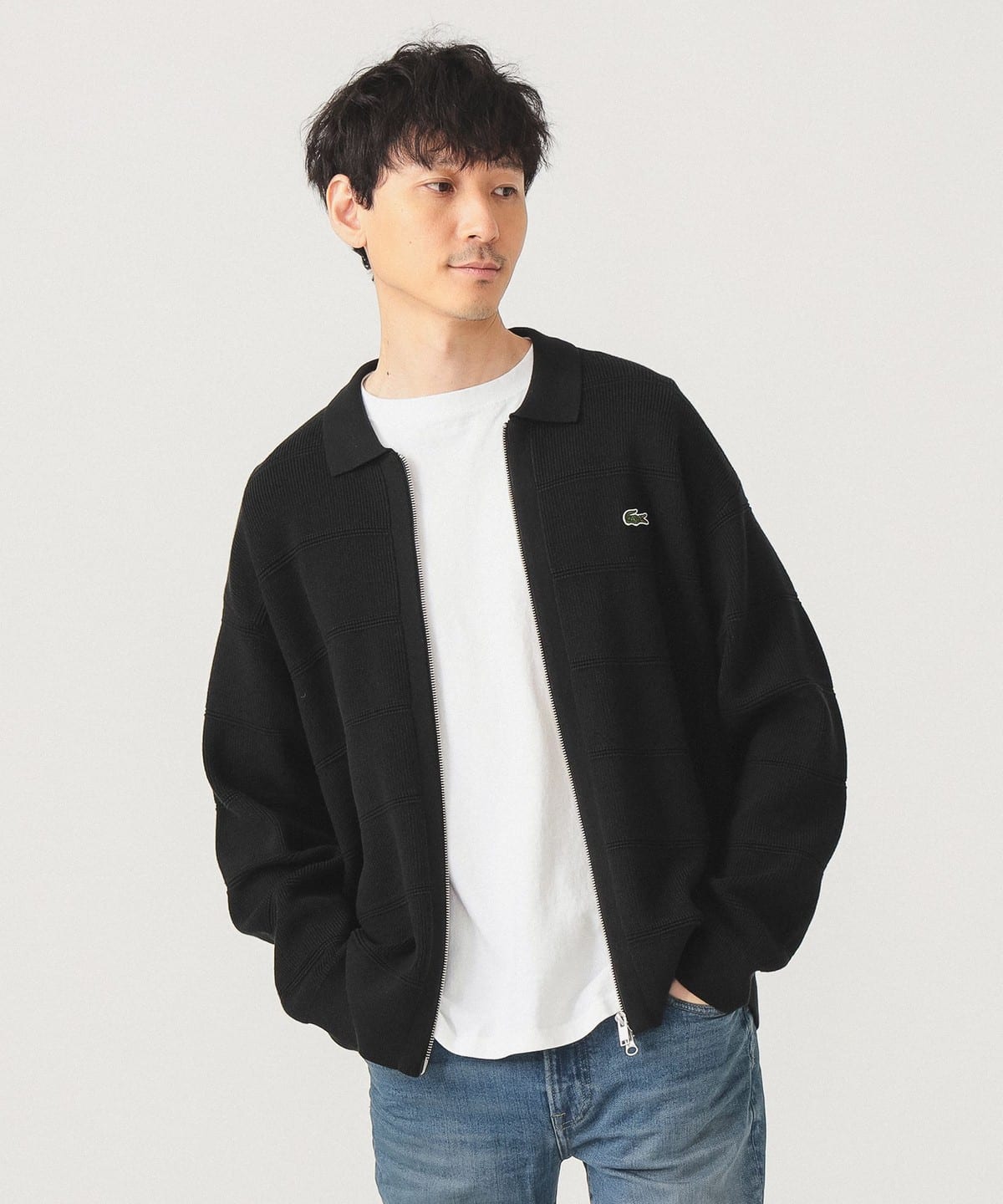 LACOSTE × VAINL ARCHIVE フロントジップカーディガン BEAMS（ビームス）【別注】LACOSTE / ジップ カーディガン