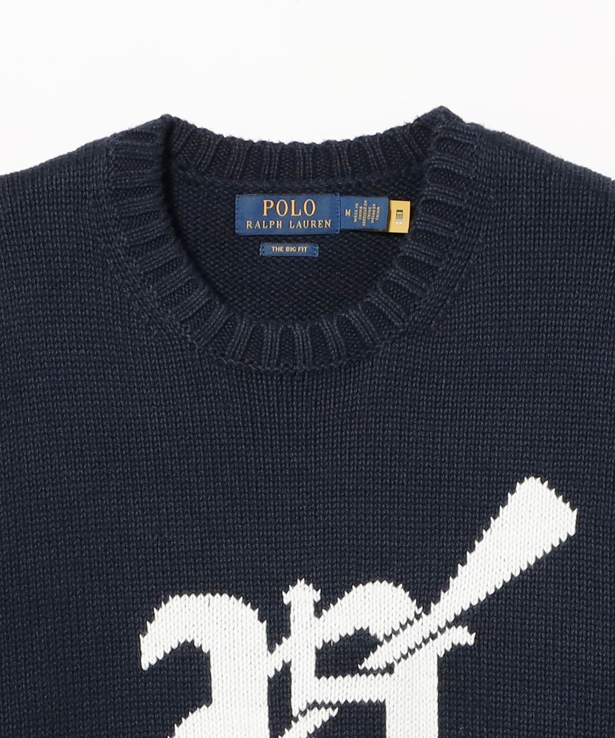 POLO Ralph Lauren ロゴ入り インターシャ　ニット長袖 POLO Ralph Lauren ロゴ入り インターシャ ニット長袖