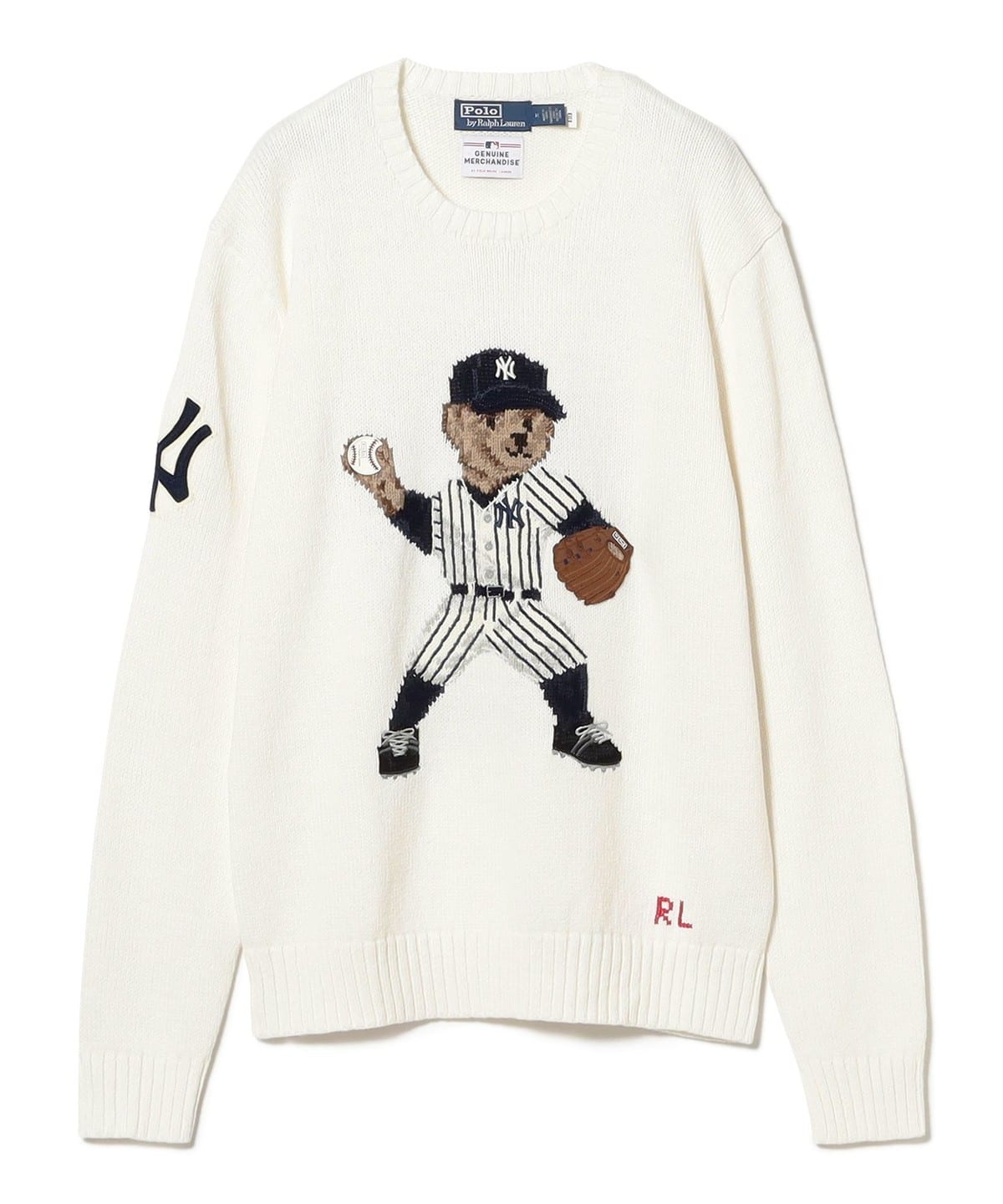 POLO RALPH LAUREN ポロ ラルフ ローレン / ヤンキース ベア セーター トップス MEN 100:WHITE XL POLO RALPH LAUREN ポロ ラルフ ローレン / ヤンキース ベア セーター トップス MEN 100:WHITE XL