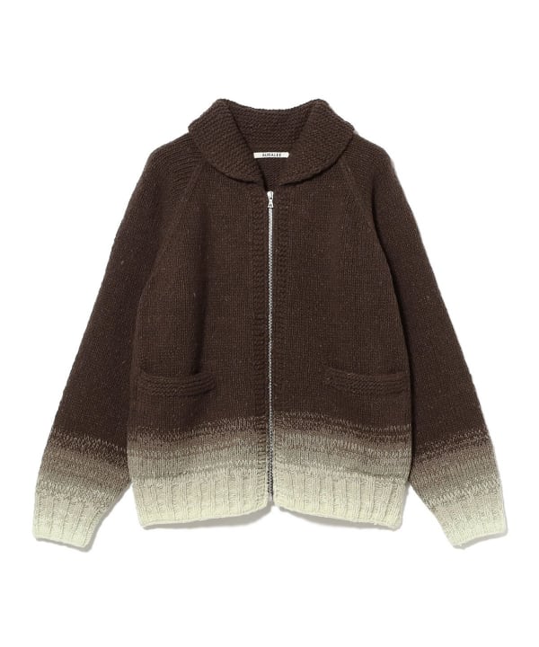 AURALEE / WOOL LOW-GAUGE KNIT ZIP COWICHAN