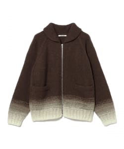 AURALEE / WOOL LOW-GAUGE KNIT ZIP COWICHAN