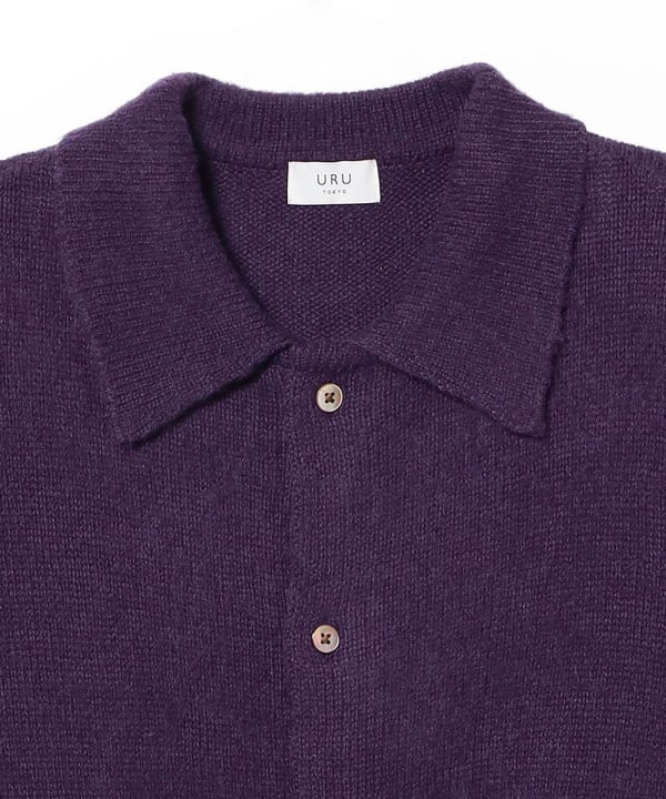 URU / Knit Cardigan 品格を添える襟付きのデザイン