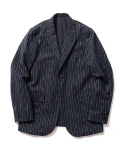 ▲BEAMS PLUS / 3ボタン トラベルストライプ ジャケット