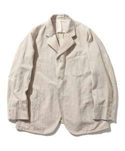 ▲BEAMS PLUS / コットンリネンヘリンボーン 3ボタンワークジャケット