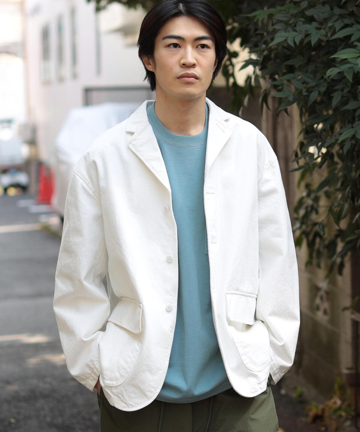 デニム イージー ジャケット ブルゾン MEN WHITE M デニム イージー ジャケット ブルゾン MEN WHITE M