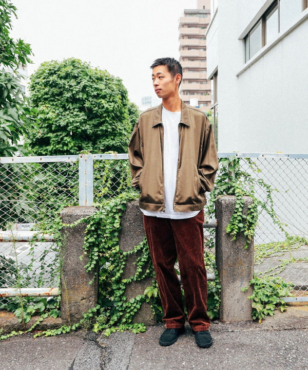 【NAVY】BEAMS / ブロークンツイル ジップブルゾン