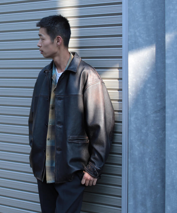 BEAMS シープレザーブルゾン スポーツジャケット レザージャケット