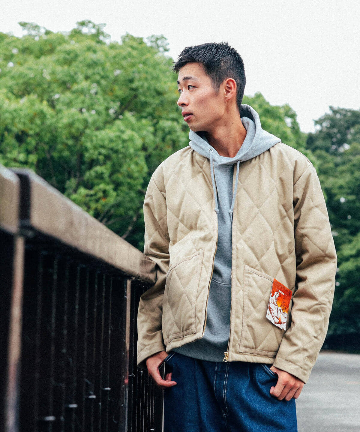 ジャケット ブルゾン 「UNIVERSAL OVERALL」QUILT RIP STOP JAKET