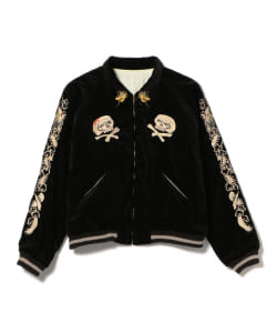 ▲港商 / Mid 1950s Style Velveteen × Acetate Souvenir Jacket “KOSHO & CO.” Special Edition “SKULL” × “WHITE EAGLE”