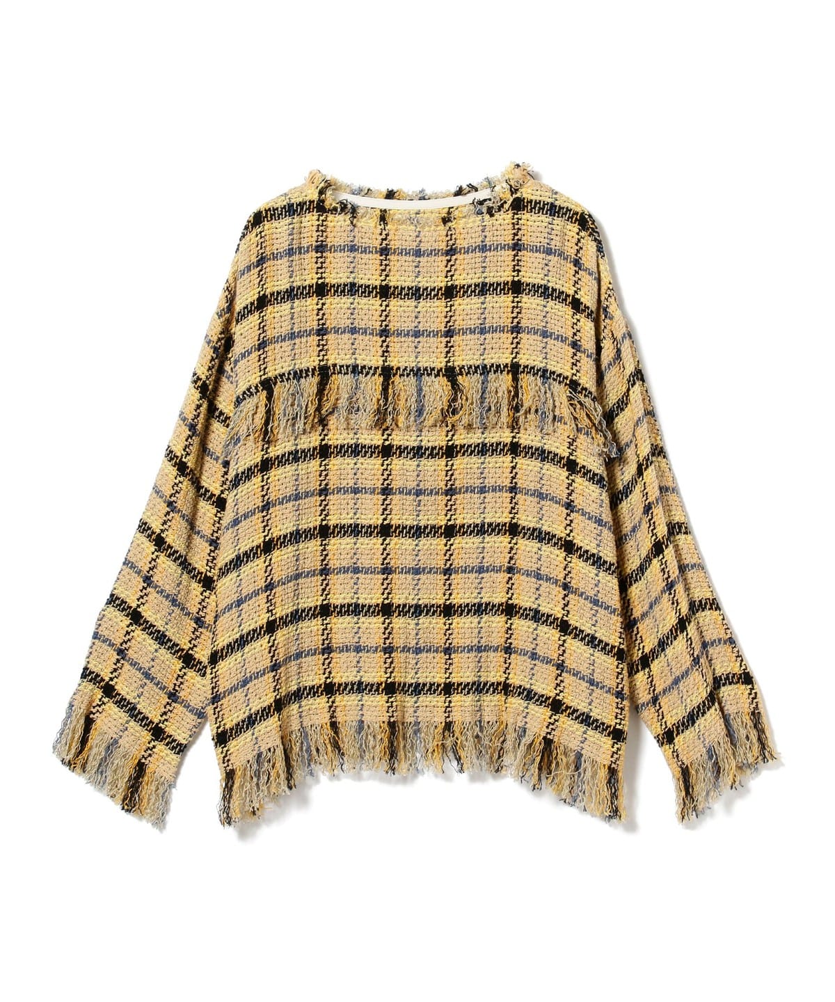INSCRIRE アンスクリア / Tweed Fringe Pullover ブルゾン MEN CHECK 46 INSCRIRE アンスクリア / Tweed Fringe Pullover ブルゾン MEN CHECK 46