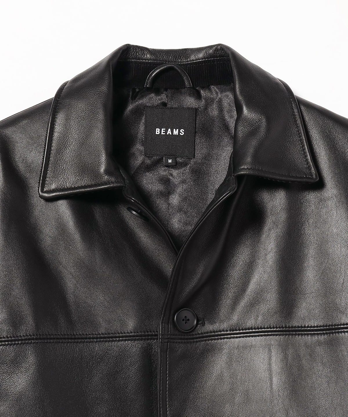 BEAMS / Leather car coat blouson