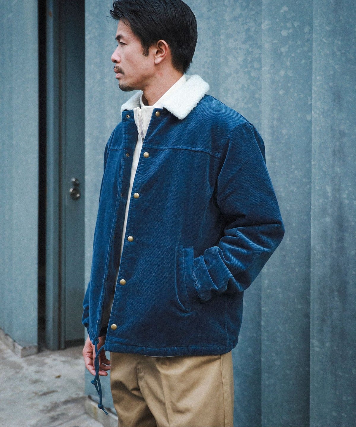 BEAMS / corduroy boa coach jacket - Blousons