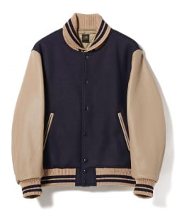 ▲Scye / Super140 Wool Melton Varsity Jacket