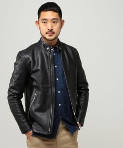 ▲BEAMS / レザー シングルライダース ジャケット
