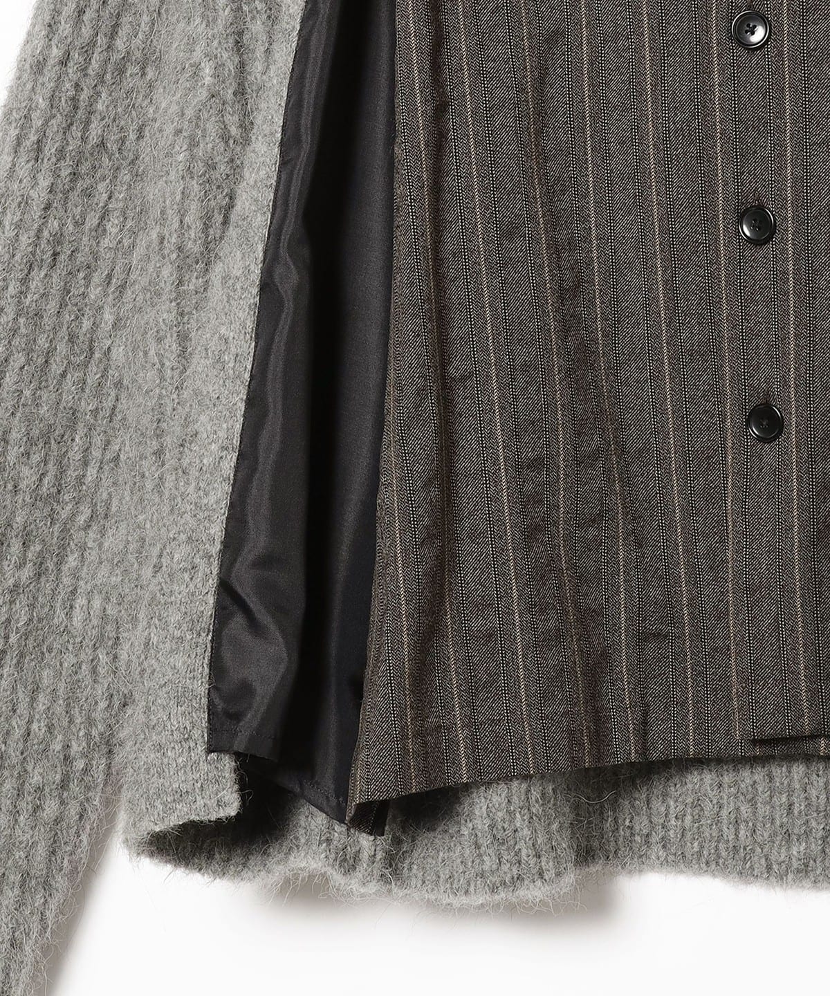 BEAMS（ビームス）INSCRIRE / Multi Stripe Layered Cardigan 