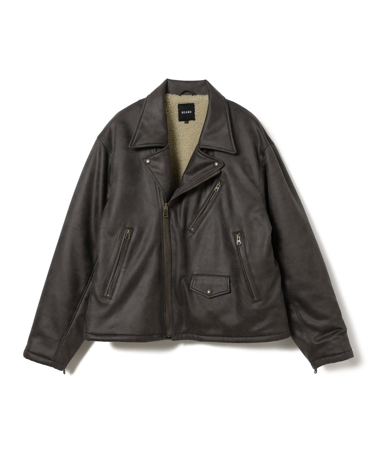 BEAMS (BEAMS) Faux Leather Riders Jacket (Blouson Leather Blouson) for sale  | BEAMS