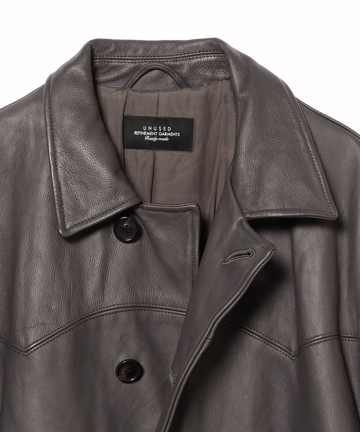 BEAMS（ビームス）UNUSED / Leather Car Coat（ブルゾン