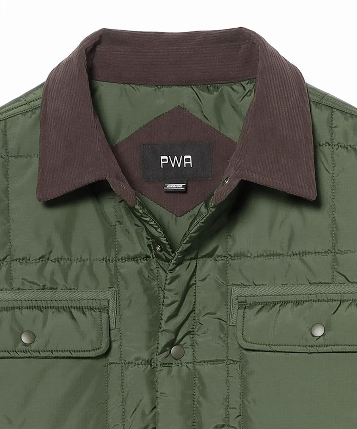 PWA QUILTED PUFFY SHIRT オリーブ BEAMS（ビームス）PWA / QUILTED PUFFY SHIRT（ブルゾン