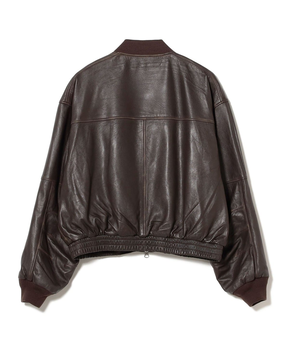 BEAMS（ビームス）ワイドショートフィット ユーズド加工 レザー