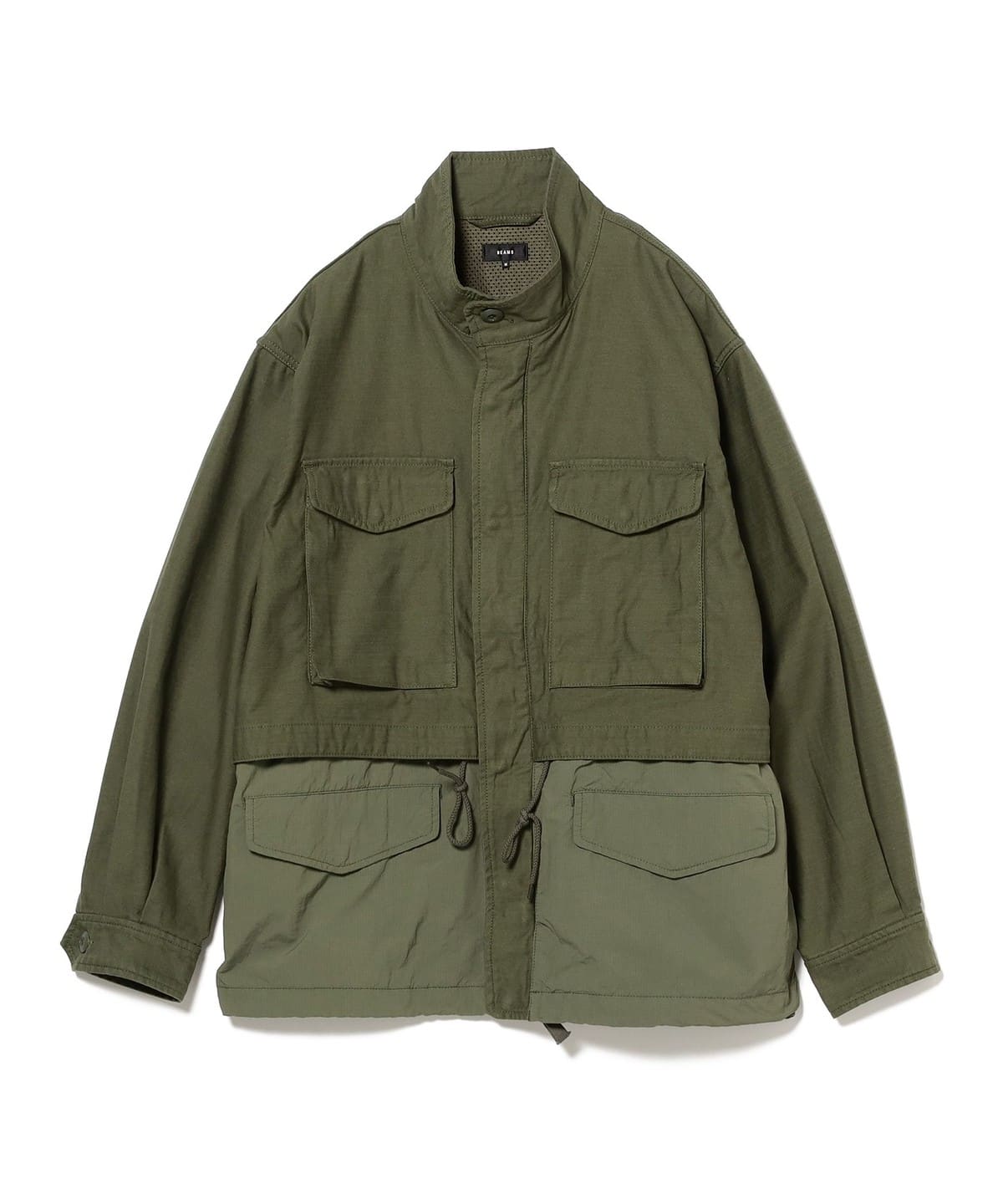 新品 BEAMS 25SS バックサテン レイヤード M-65 ブルゾン L BEAMS（ビームス）バックサテン レイヤード M-65 ブルゾン