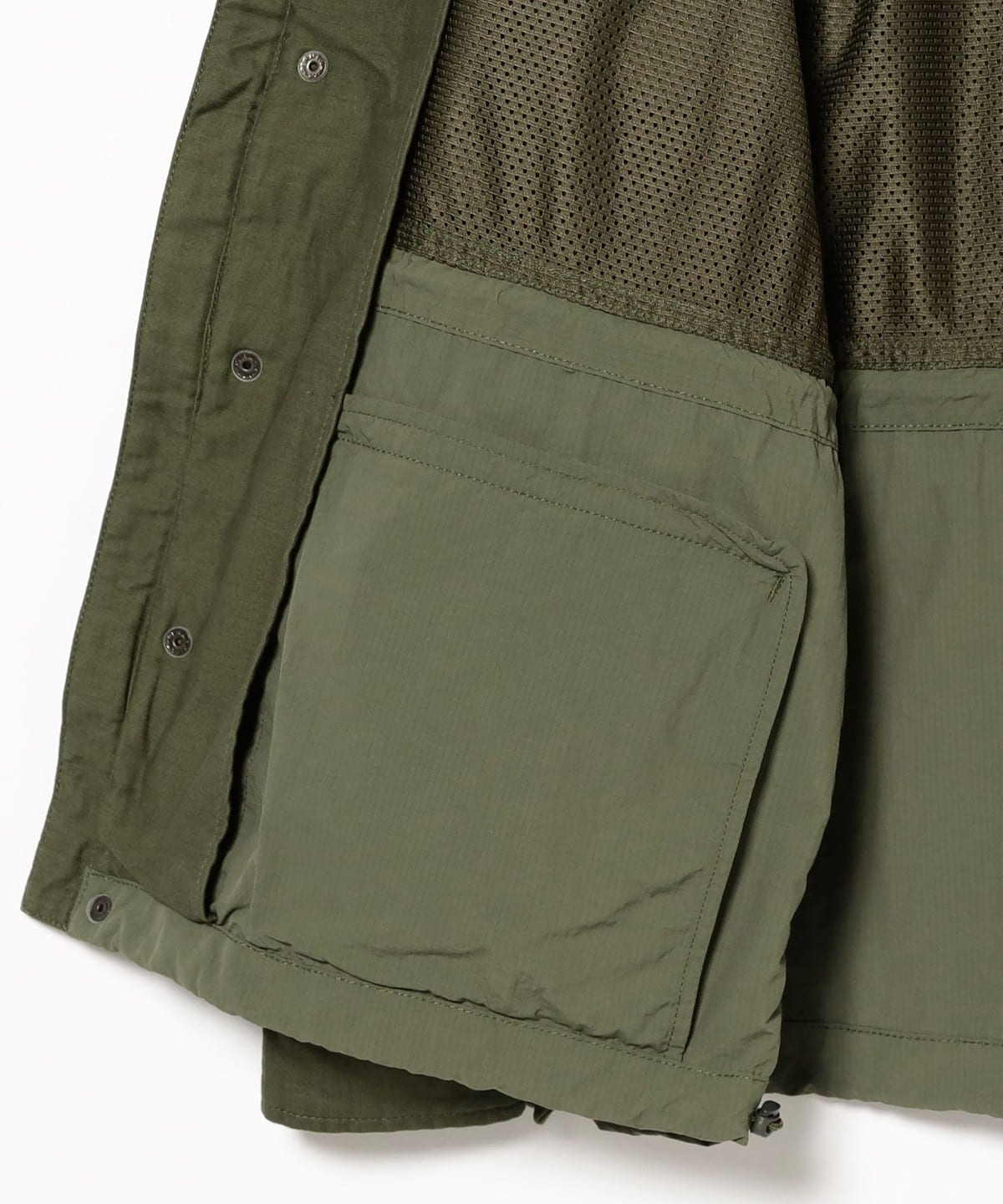 新品 BEAMS 25SS バックサテン レイヤード M-65 ブルゾン L BEAMS（ビームス）バックサテン レイヤード M-65 ブルゾン