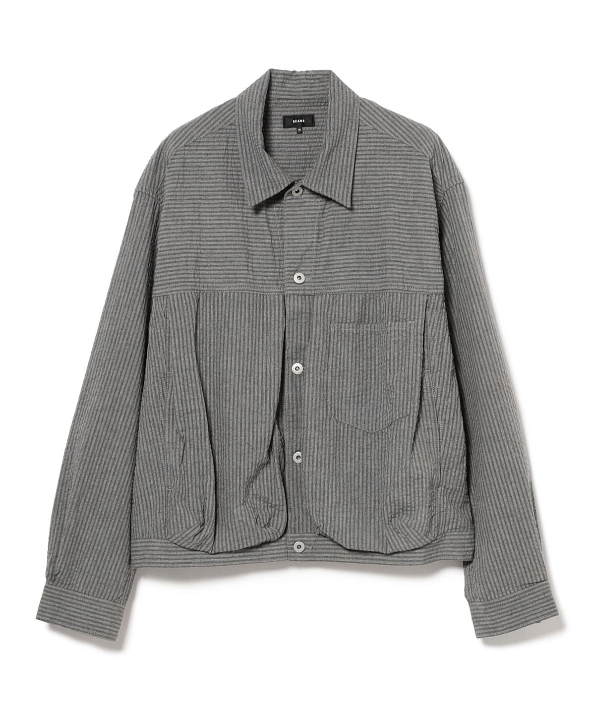シアサッカー バルーン Gジャケット ブルゾン MEN CHARCOAL. G L シアサッカー バルーン Gジャケット ブルゾン MEN CHARCOAL. G L