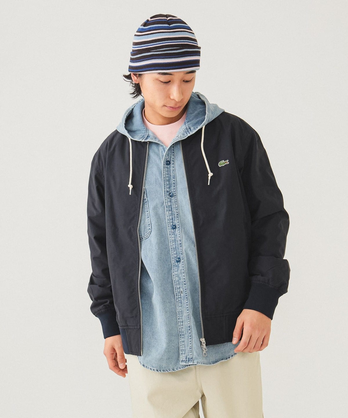 LACOSTE スタジャン 耐水 耐風 ハイストレッチ バーシティゴルフ