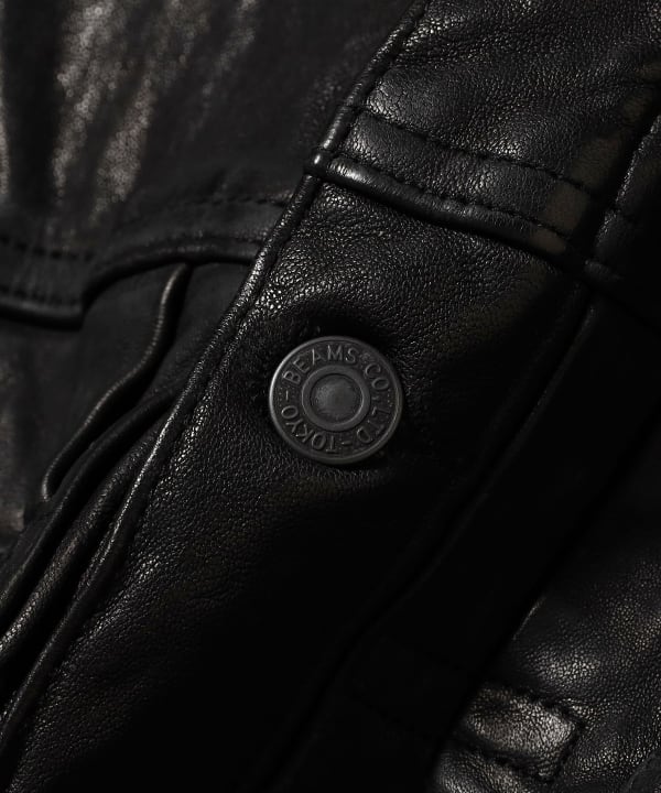 EMMETI ダウンジャケット/レザー/BEAMS 48（5477)cbfgj 極美品 エンメティ EMMETI ダウンジャケット/レザー切り替え