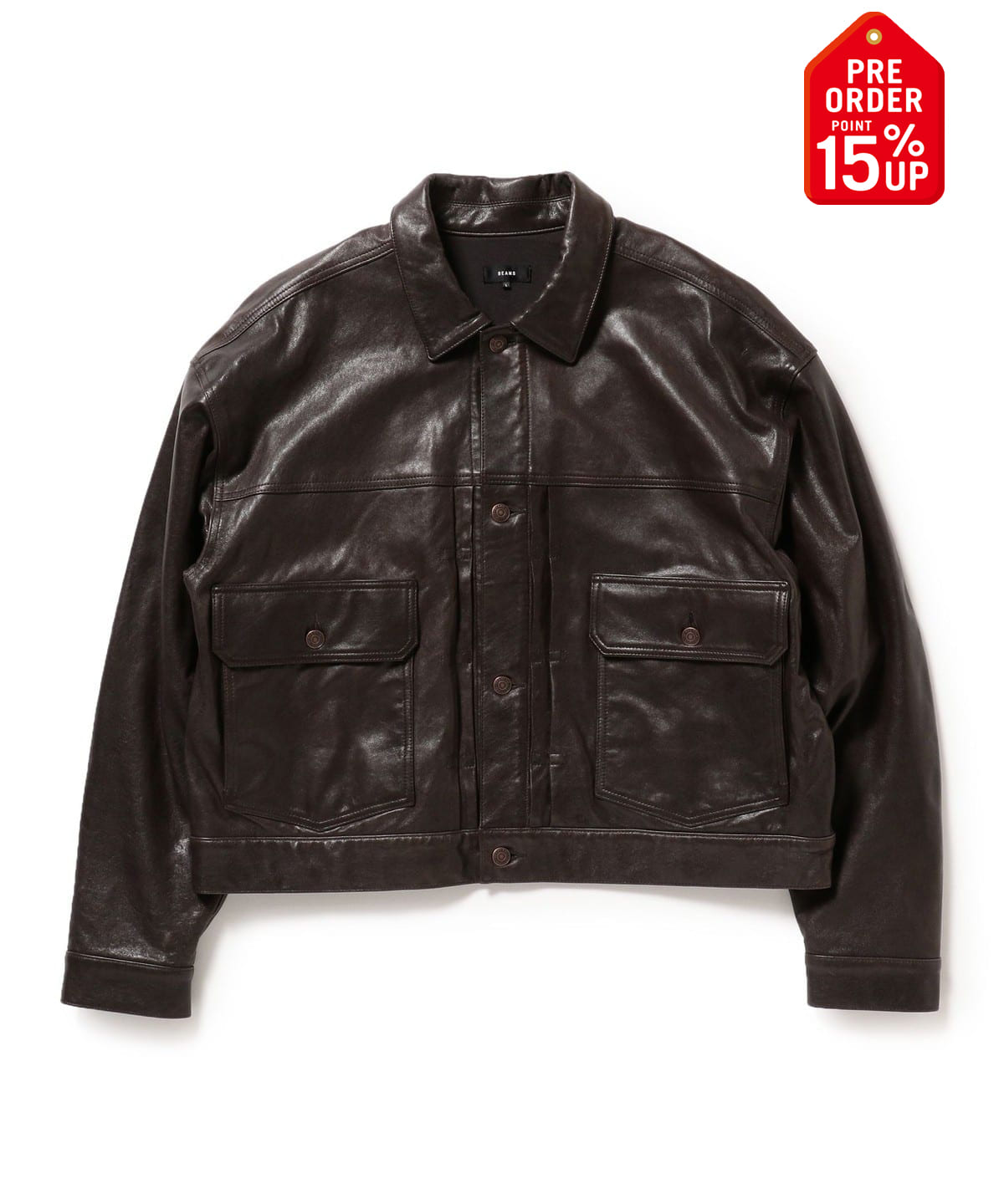 【+15%ポイントUP】シープレザー ショート ジャケット ブルゾン MEN D. BROWN XL 【+15%ポイントUP】シープレザー ショート ジャケット ブルゾン MEN D. BROWN XL