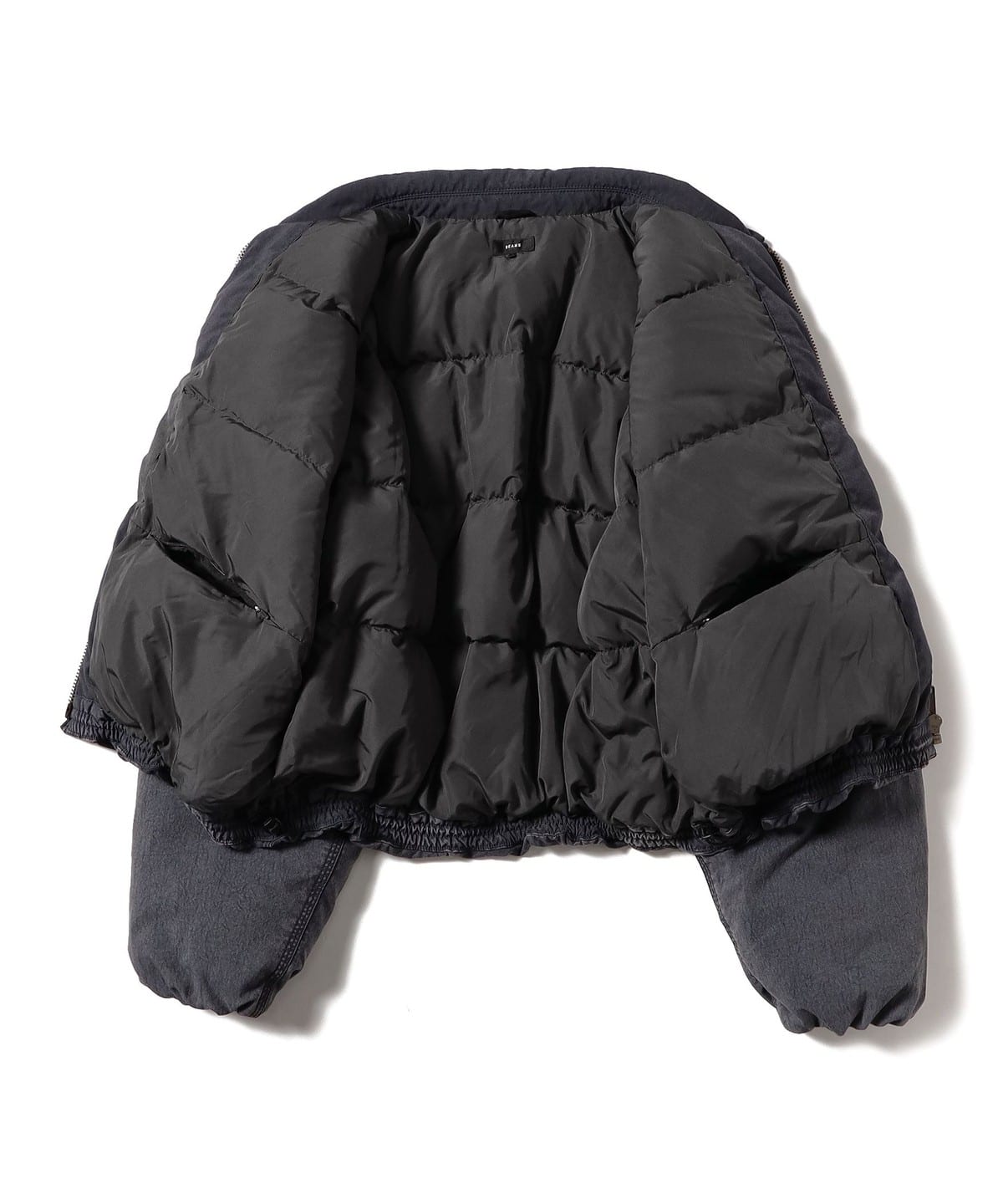 【最終価格】BEAMS ワイドショートフィット ダウンジャケット BEAMS（ビームス）ワイドショートフィット レザールック ダウン