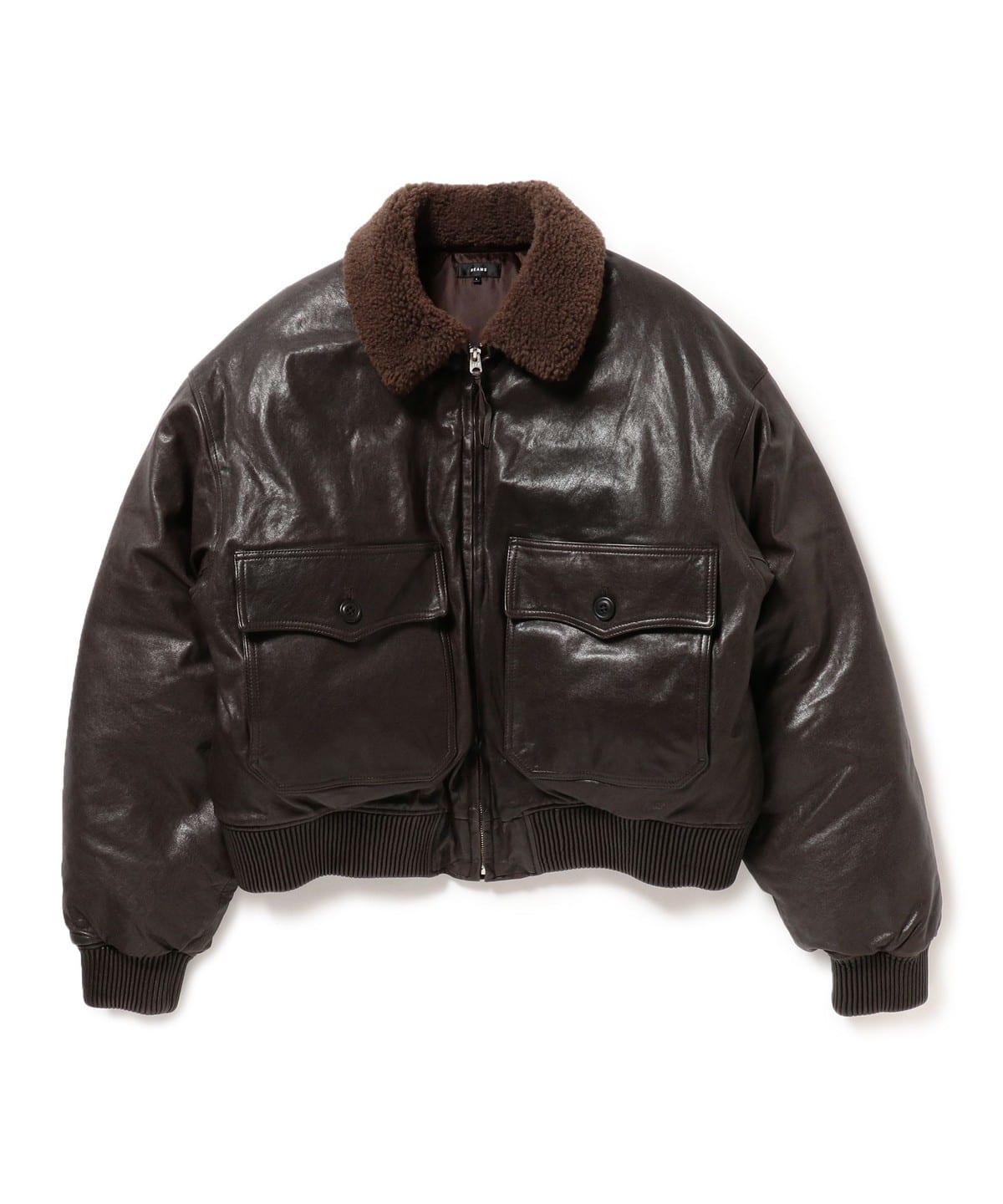 G-1 シープレザー ショート ダウンジャケット ブルゾン MEN D. BROWN XL G-1 シープレザー ショート ダウンジャケット ブルゾン MEN D. BROWN XL