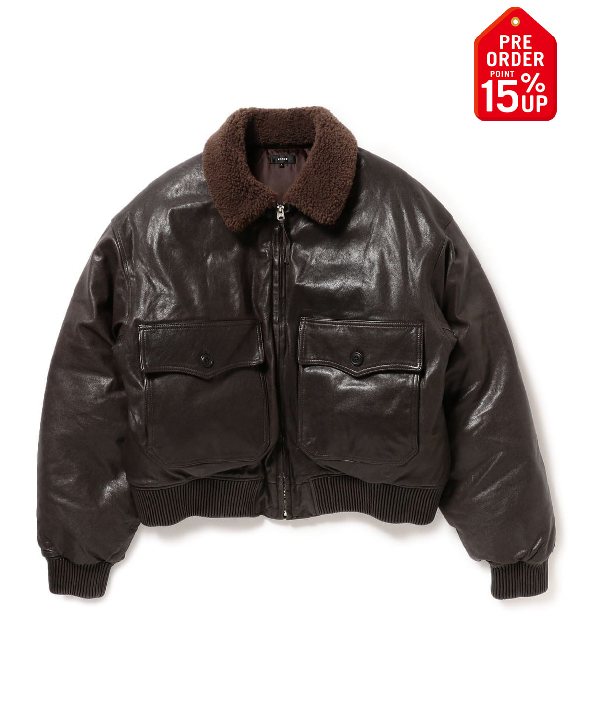 【+15%ポイントUP】G-1 シープレザー ショート ダウンジャケット ブルゾン MEN D. BROWN XL 【+15%ポイントUP】G-1 シープレザー ショート ダウンジャケット ブルゾン MEN D. BROWN XL