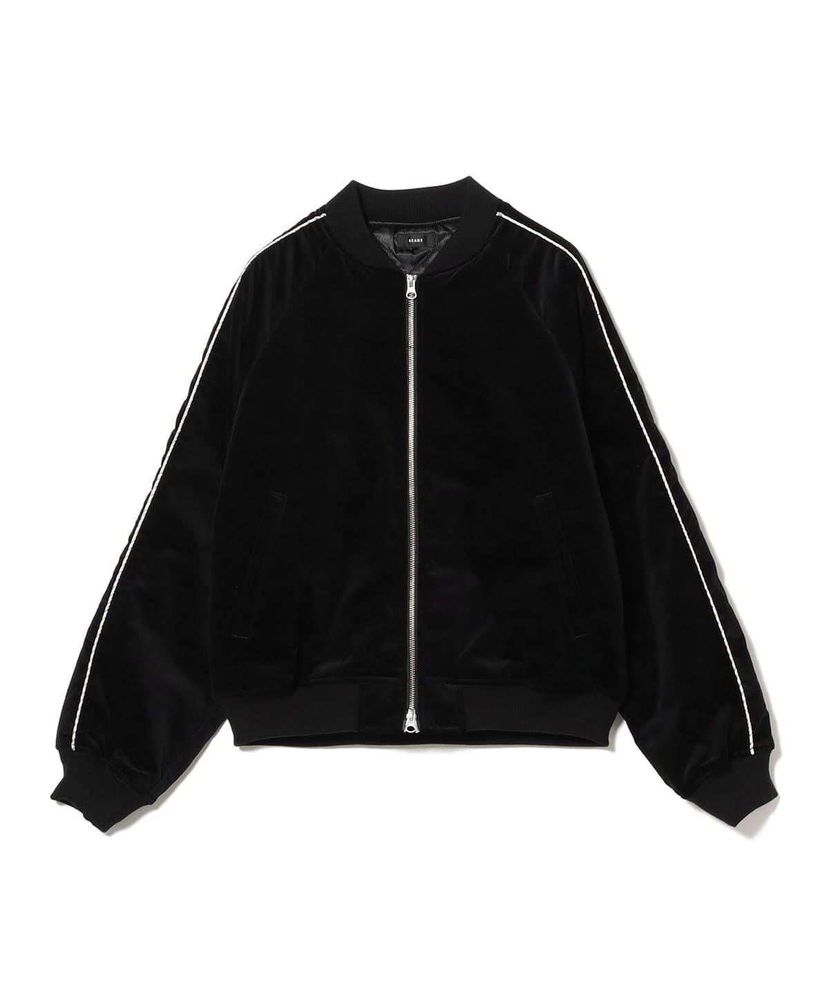 リラックスフィット ベロア スカジャン ブルゾン MEN BLACK S リラックスフィット ベロア スカジャン ブルゾン MEN BLACK S