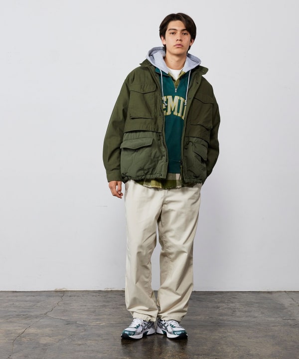 新品 BEAMS 25SS バックサテン レイヤード M-65 ブルゾン L BEAMS（ビームス）バックサテン レイヤード M-65 ブルゾン