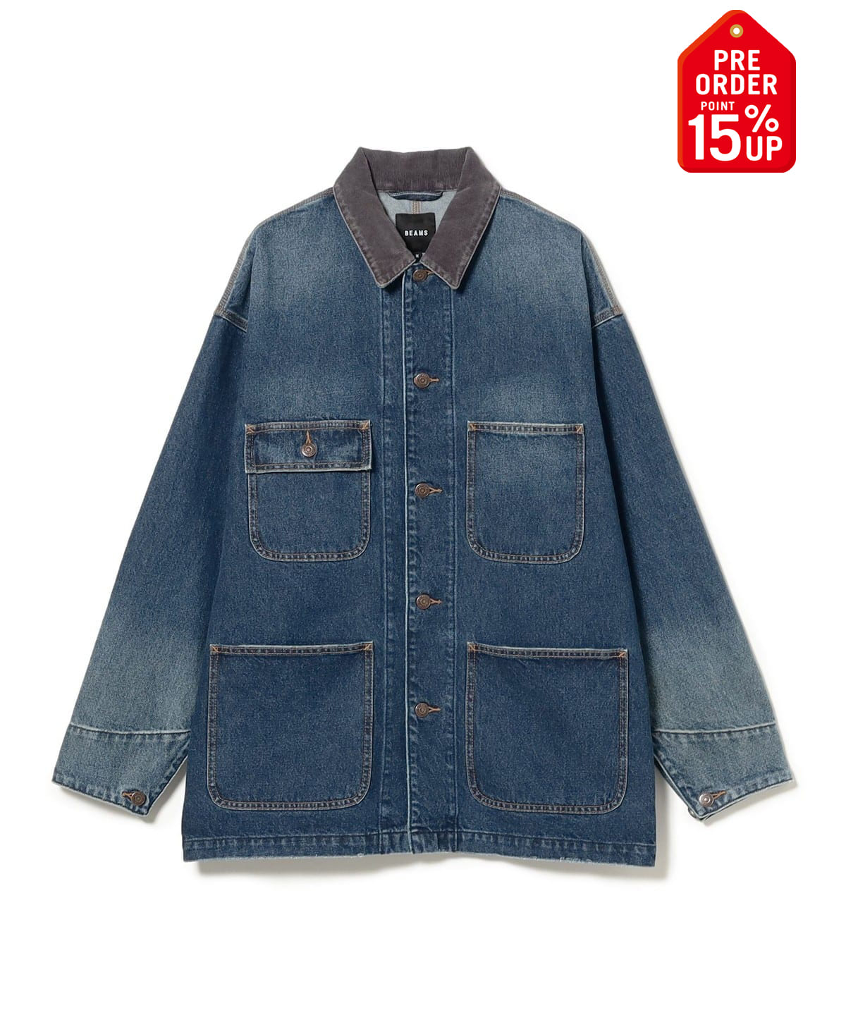 【+15%ポイントUP】デニム ルーズ カバーオール ブルゾン MEN INDIGO(USED) L 【+15%ポイントUP】デニム ルーズ カバーオール ブルゾン MEN INDIGO(USED) L