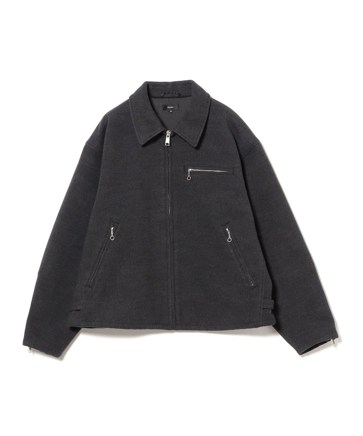 リラックスフィット フリースメルトン シングル ライダースジャケット ブルゾン MEN CHARCOAL. G L リラックスフィット フリースメルトン シングル ライダースジャケット ブルゾン MEN CHARCOAL. G L