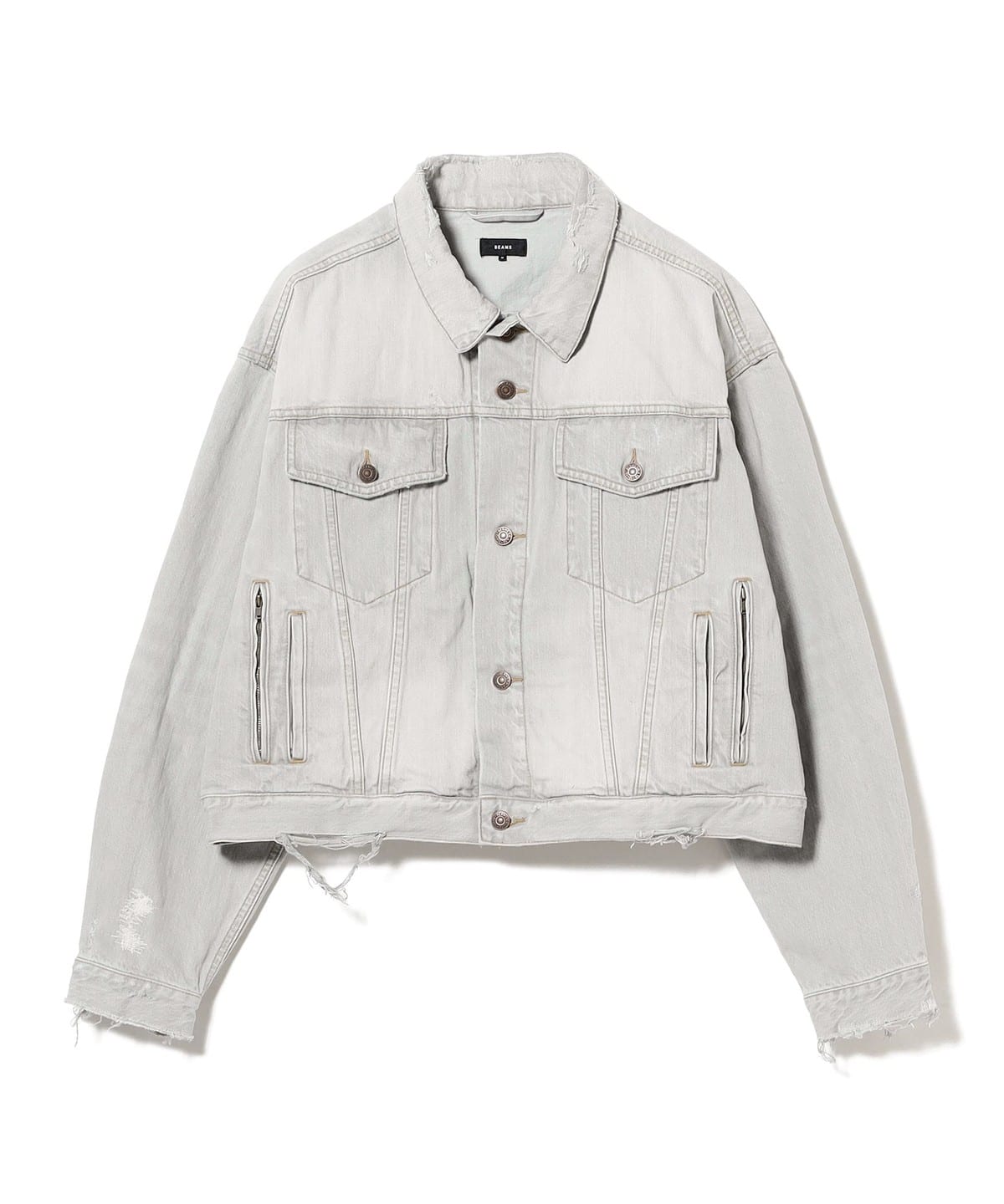 BEAMS（ビームス）ダメージ デニム ジャケット【ワイドショート