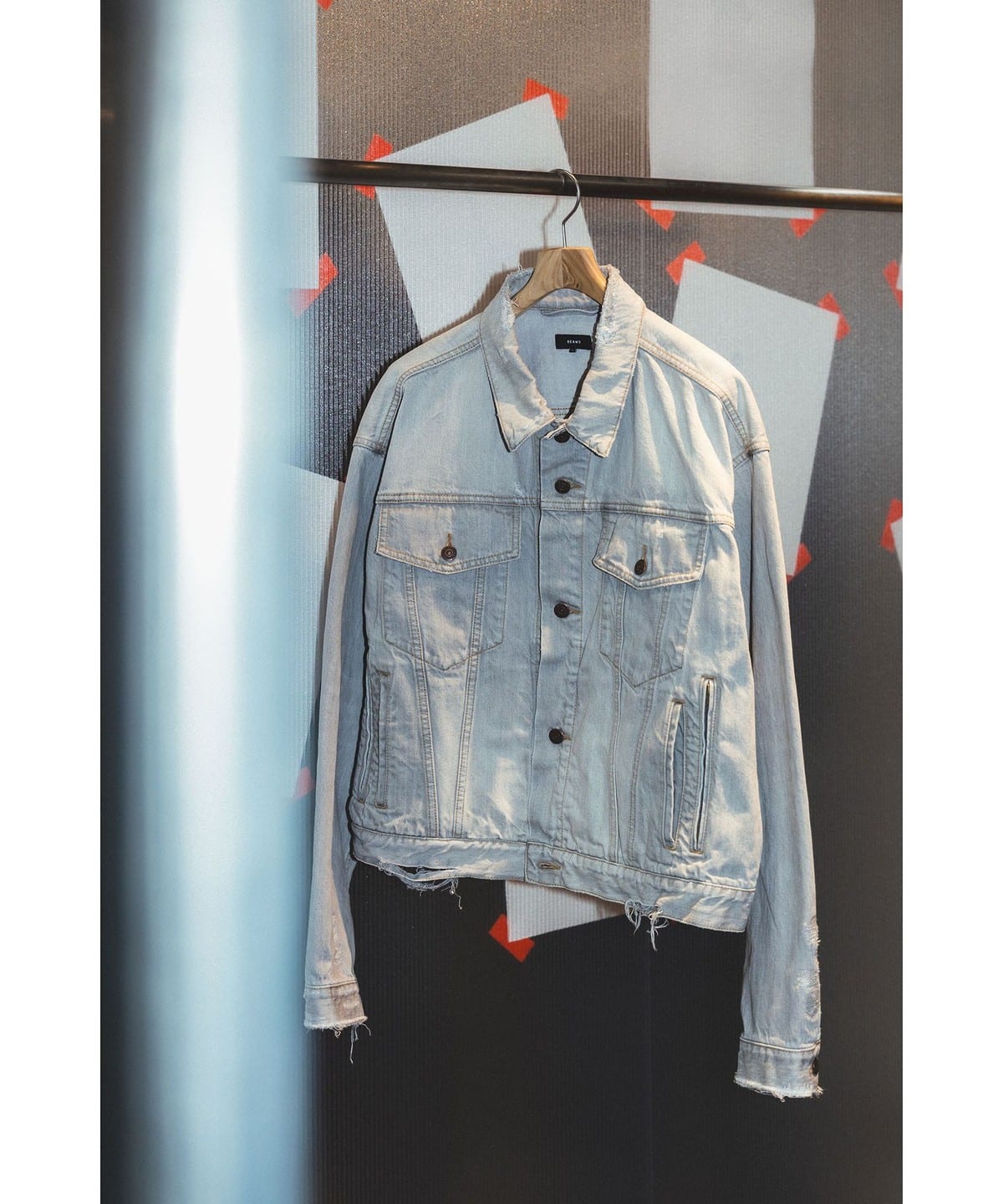 BEAMS（ビームス）ダメージ デニム ジャケット【ワイドショート