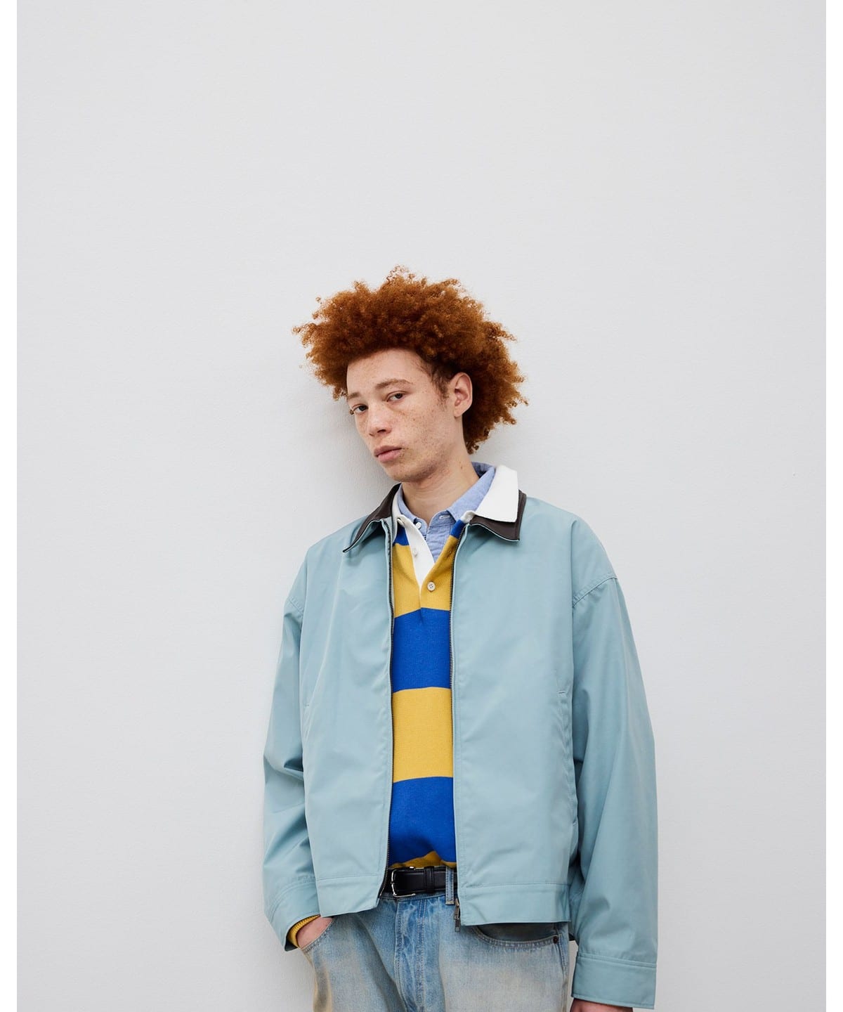 BEAMS（ビームス）【6/25再値下げ】Synthetic Leather Collar Blouson