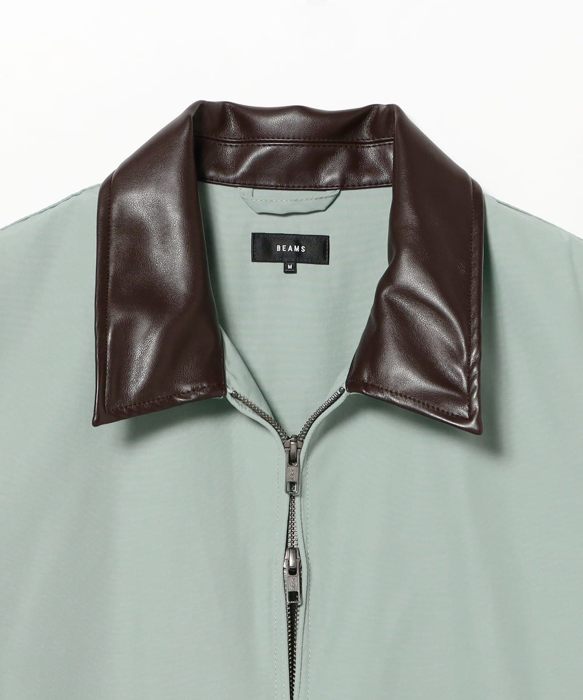 BEAMS Synthetic Leather Collar Blouson (BEAMS) available online BEAMS