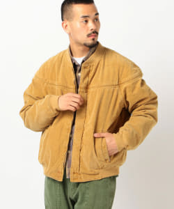 ▲REMI RELIEF × BEAMS PLUS / 別注 コーデュロイ キャップショルダー ダウンジャケット