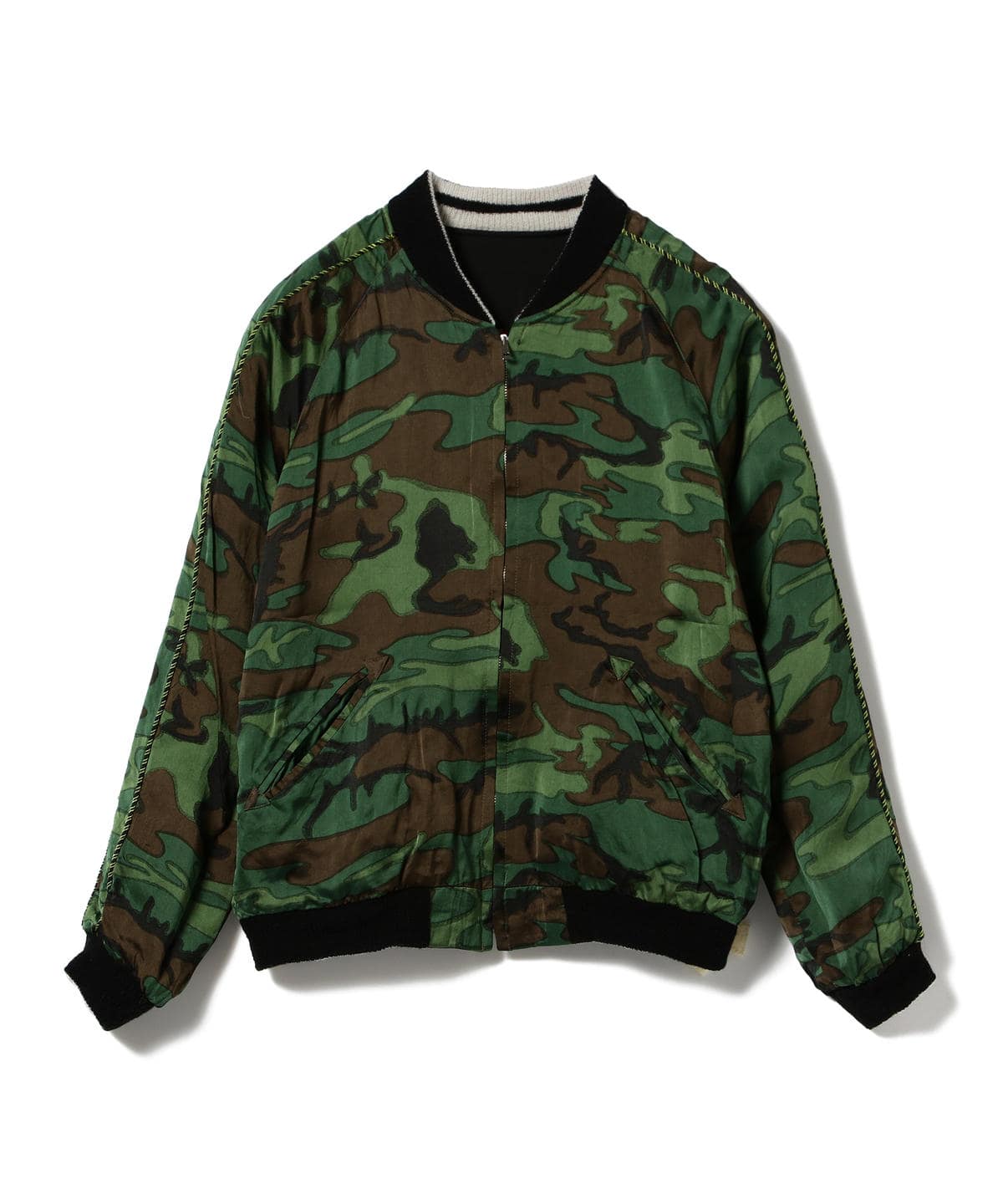 BEAMS スカジャン サテン ブルゾン